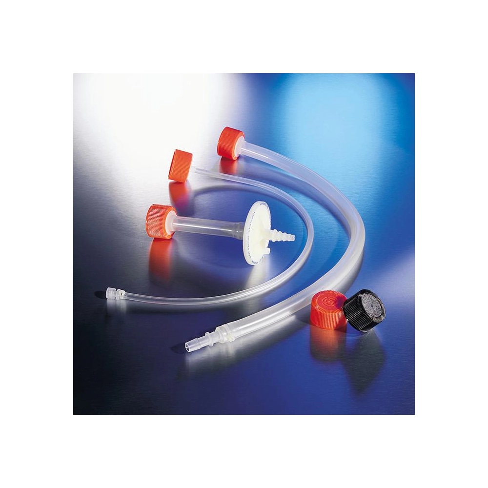 Corning CellSTACK molded Aseptic Transfer Cap, 33mm HDPE Cap with a Male MPC 1/4in ID and Female MPC End Cap, Double bagged, Sterile, 1 per bag, 4 per case