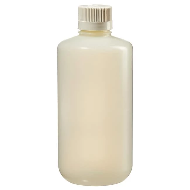 Bottle, Narrow-Mouth, HDPE w/white PP Closure - Shrink Wrap Module, STERILE 1000mL (38-430)