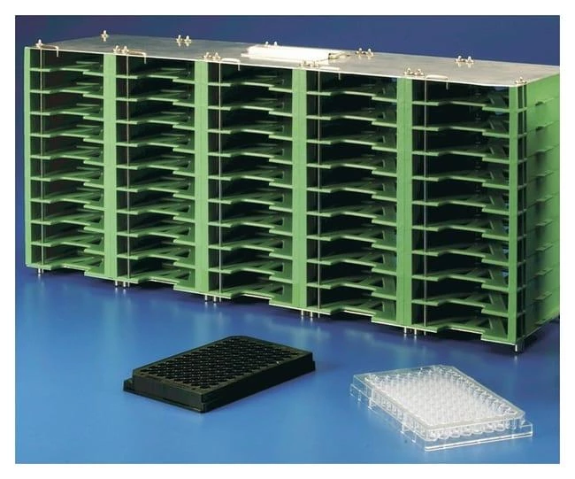 Storage Rack for 10 Standard Plts Green Plastic 10 Tall