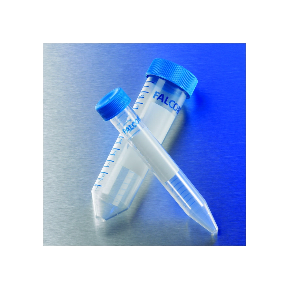 Falcon 15mL High-CLarity PP Centrifuge Tube, Conical Bottom, with Dome Seal Screw Cap, Sterile, 50/Bag, 500/Case