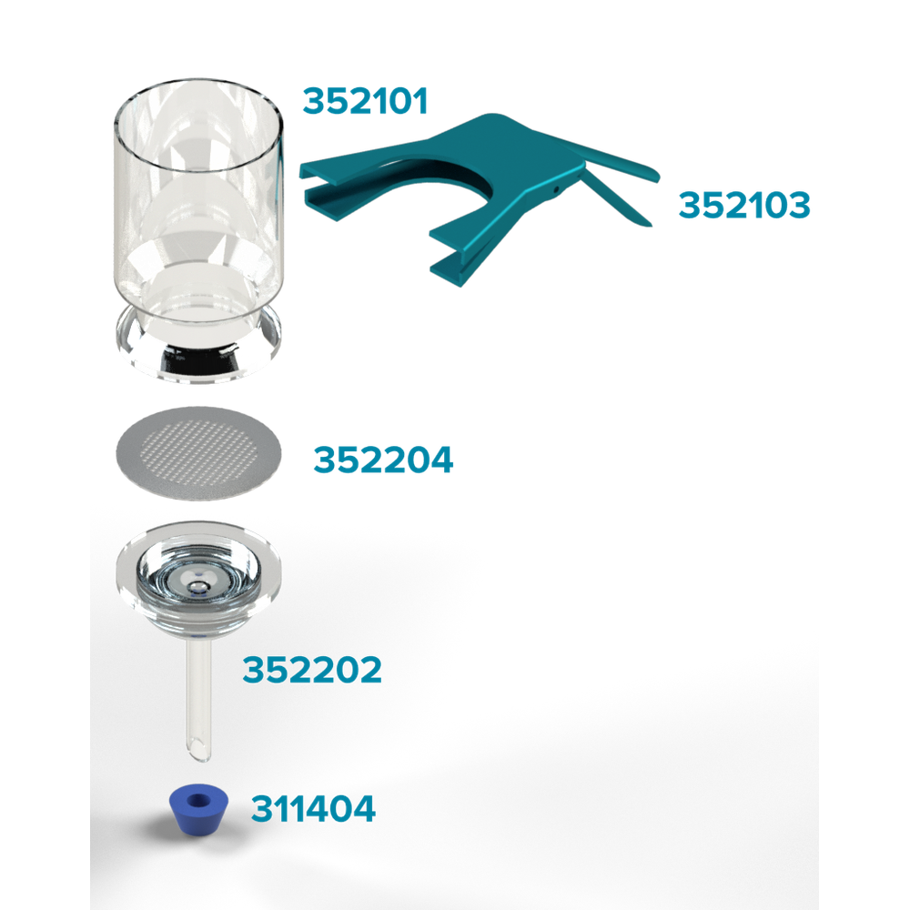 90mm Glass Microanalysis Holder, Stainless steel support, 1000 ml, KGS 90 (MFS)