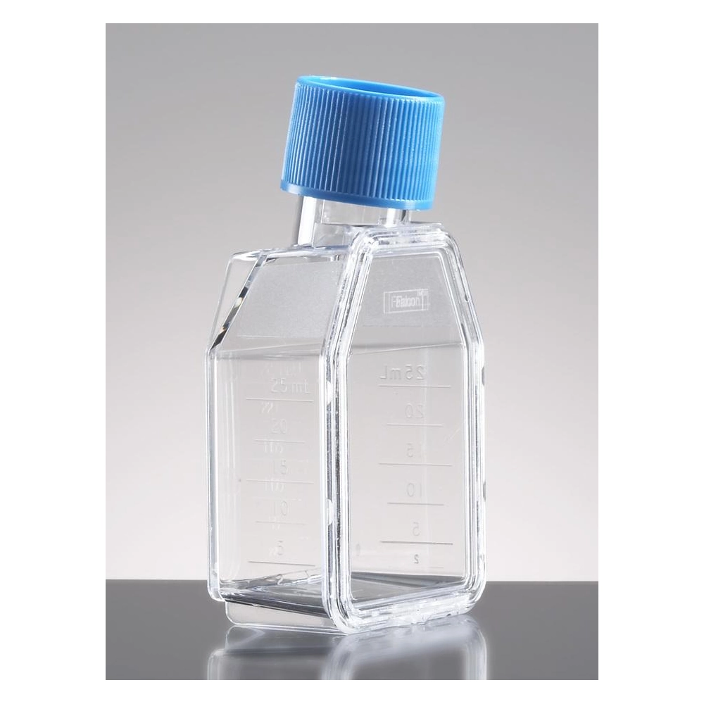 Falcon 12.5cm² Rectangular Canted Neck Cell Culture Flask with Blue Vented Screw Cap
