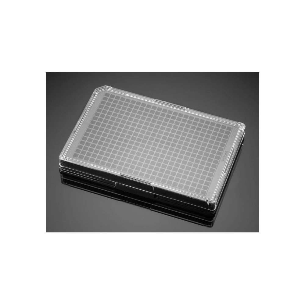 Falcon 384 Well Optilux Black/Clear Flat Bottom, TC-Treated Microtest Microplate, with Lid, Sterile, 5/Pack, 50/Case