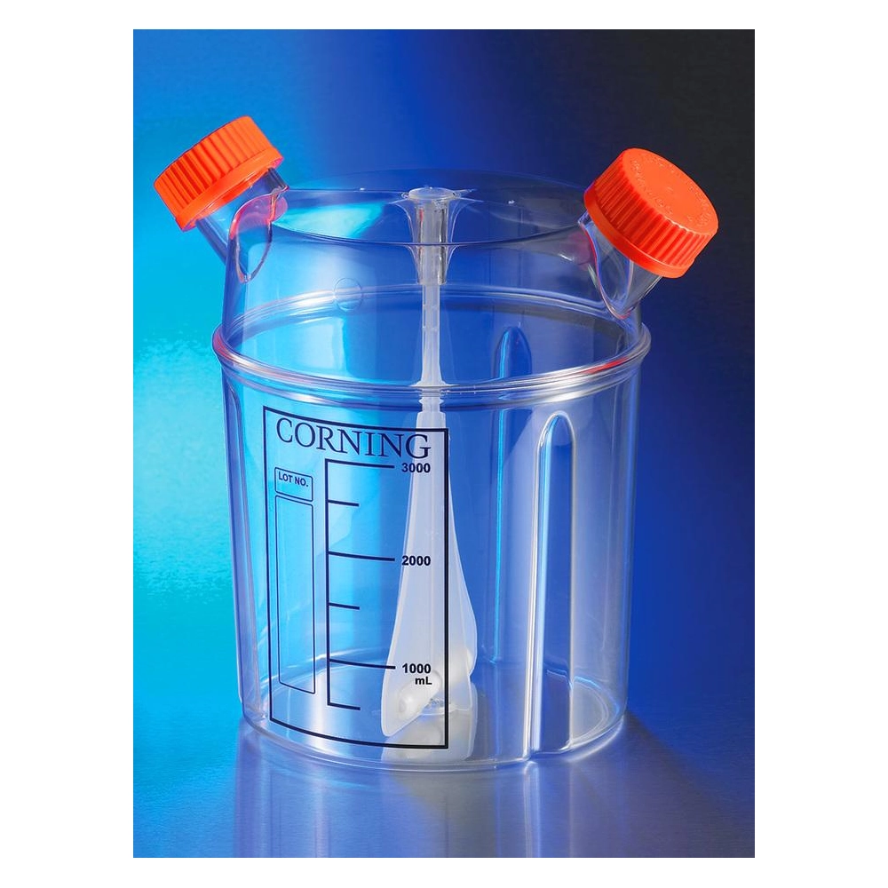 Corning 3L Polystyrene Disposable Spinner Flask with Solid GL45 Cap, Sterile, 1/bag, 4/case