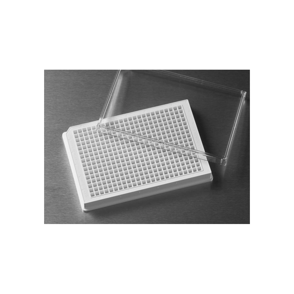 Corning 384 Well Low Flange White Flat Bottom Polystyrene TC-Treated Microplates, 10 per Bag, with Lid, with Generic Barcodes,Sterile
