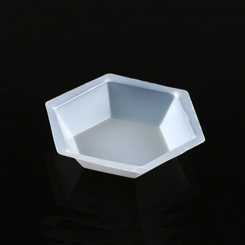 Weighing Boat, Plastic, Hexagonal, Antistatic, PS, White, Medium, 50mL - cs-8000