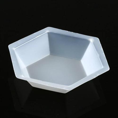 Weighing Boat, Plastic, Hexagonal, Antistatic, PS, White, X-Large, 350mL - CS/3000