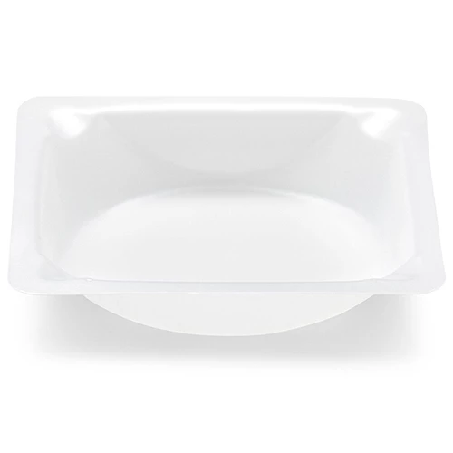 Weighing Boat, Plastic, Square with Round Bottom, Small Easy Pour Spout, Antistatic, 41 x 41 x 8mm, PS, White, 7mL - cs-12000
