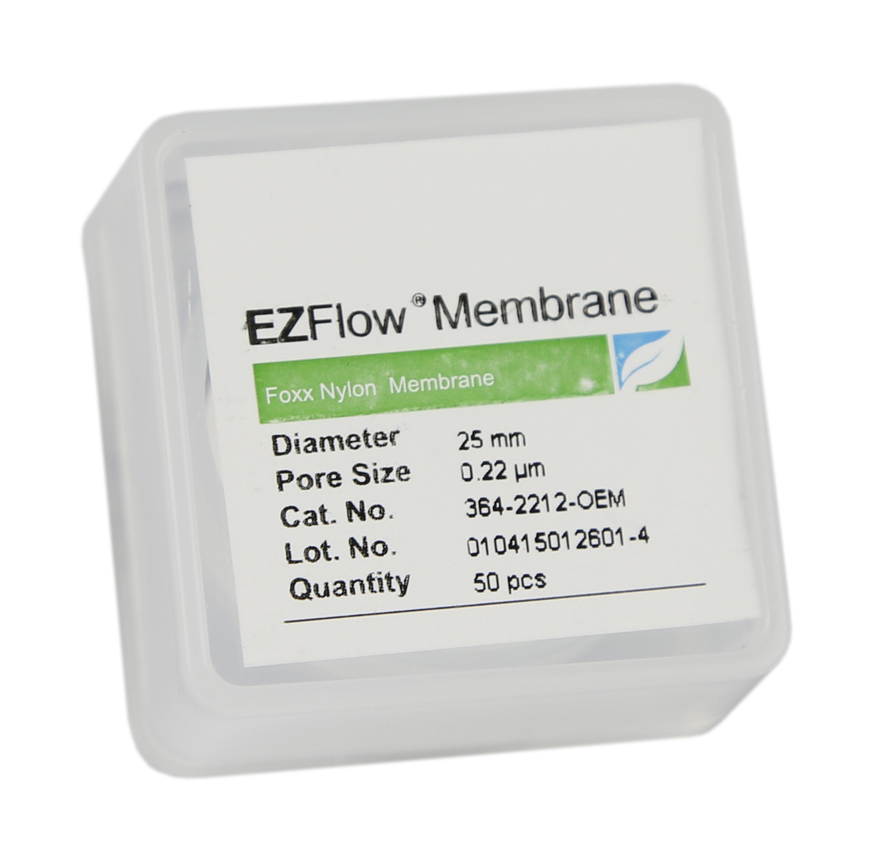 EZFlow® Nylon Hydrophilic Membrane Filters, 0.22 µm, 25 mm Diameter Filter Discs, 50/PK