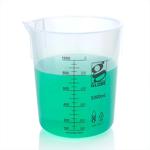 Beaker, Diamond Essentials, Griffin Style, Low Form, Printed Graduations, PP, 1000mL, 3/Bag - CS/12
