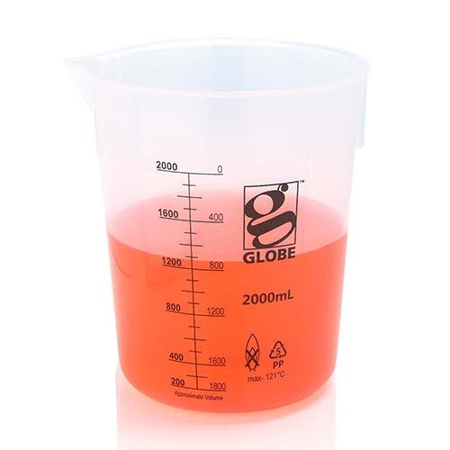 Beaker, Diamond Essentials, Griffin Style, Low Form, Printed Graduations, PP, 2000mL, 1/Bag - CS/6