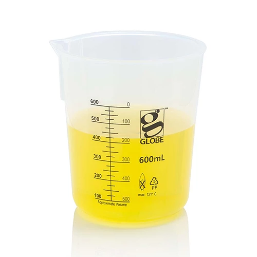 Beaker, Diamond Essentials, Griffin Style, Low Form, Printed Graduations, PP, 600mL, 4/Bag - CS/24