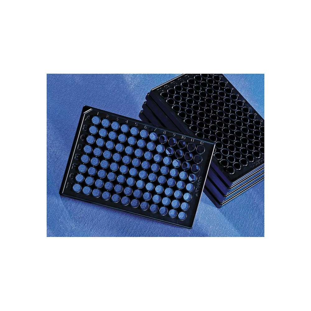 Corning 96 Well Black with Clear Flat Bottom Polystyrene NBS Microplate, 25 per Bag, without Lid, Nonsterile