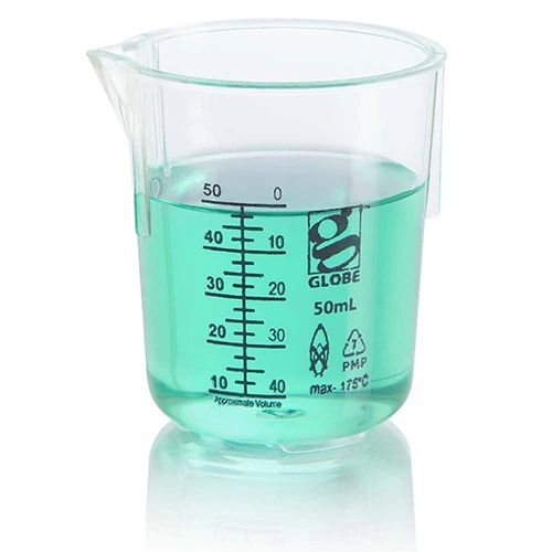 Beaker, Diamond Essentials, Griffin Style, Low Form, Printed Graduations, PMP, 50mL, 12/Bag