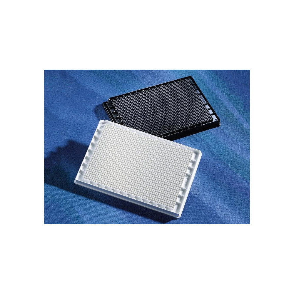 Corning 1536 well Black with Clear Bottom Not Treated Low Base Polystyrene Microplate, without Lid, Nonsterile, 50/case