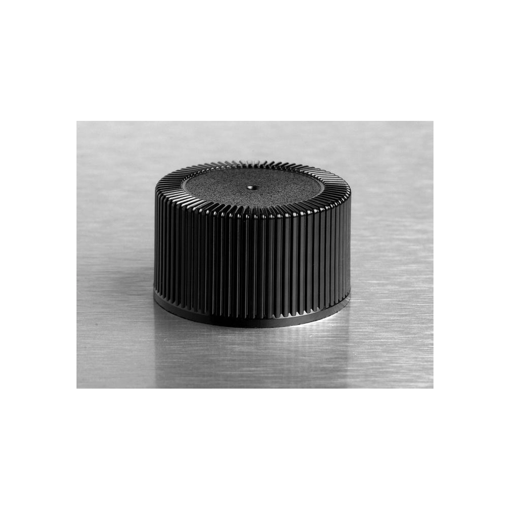 Corning CellSTACK 33mm HDPE Cap, Black, Solid, Not Vented, Sterile, Double bagged, 1 per bag, 6 per case