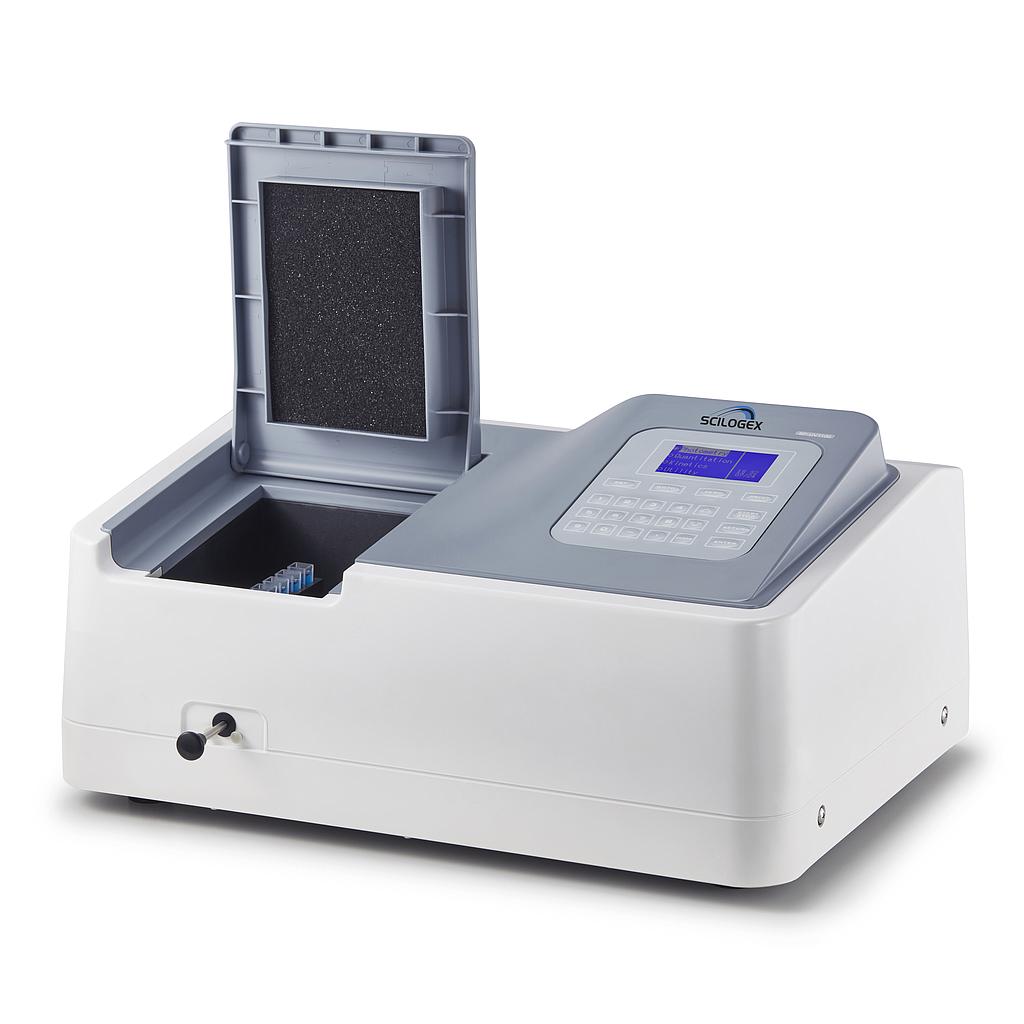 SCI-V1100 Spectrophotometer 320~1100nm, with Tungsten Lamp, 4 x 3.5ml glass square cuvettes, USA plug, 110/220 V, 50/60 Hz, 80 W