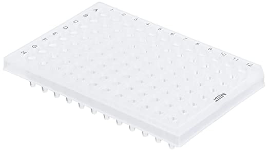 0.1ml 96 Well PCR Plate, No Skirt, Clear, 25/pk, 100/cs