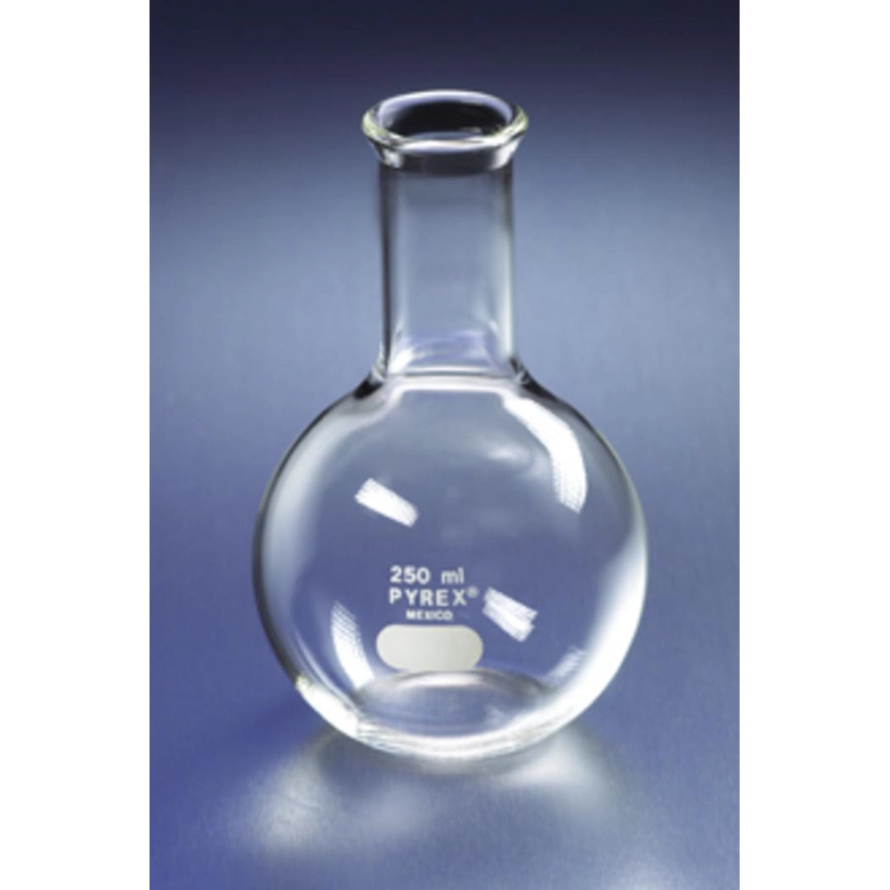 PYREX 2L Long Neck Boiling Flask, Flat Bottom and Tooled Mouth
