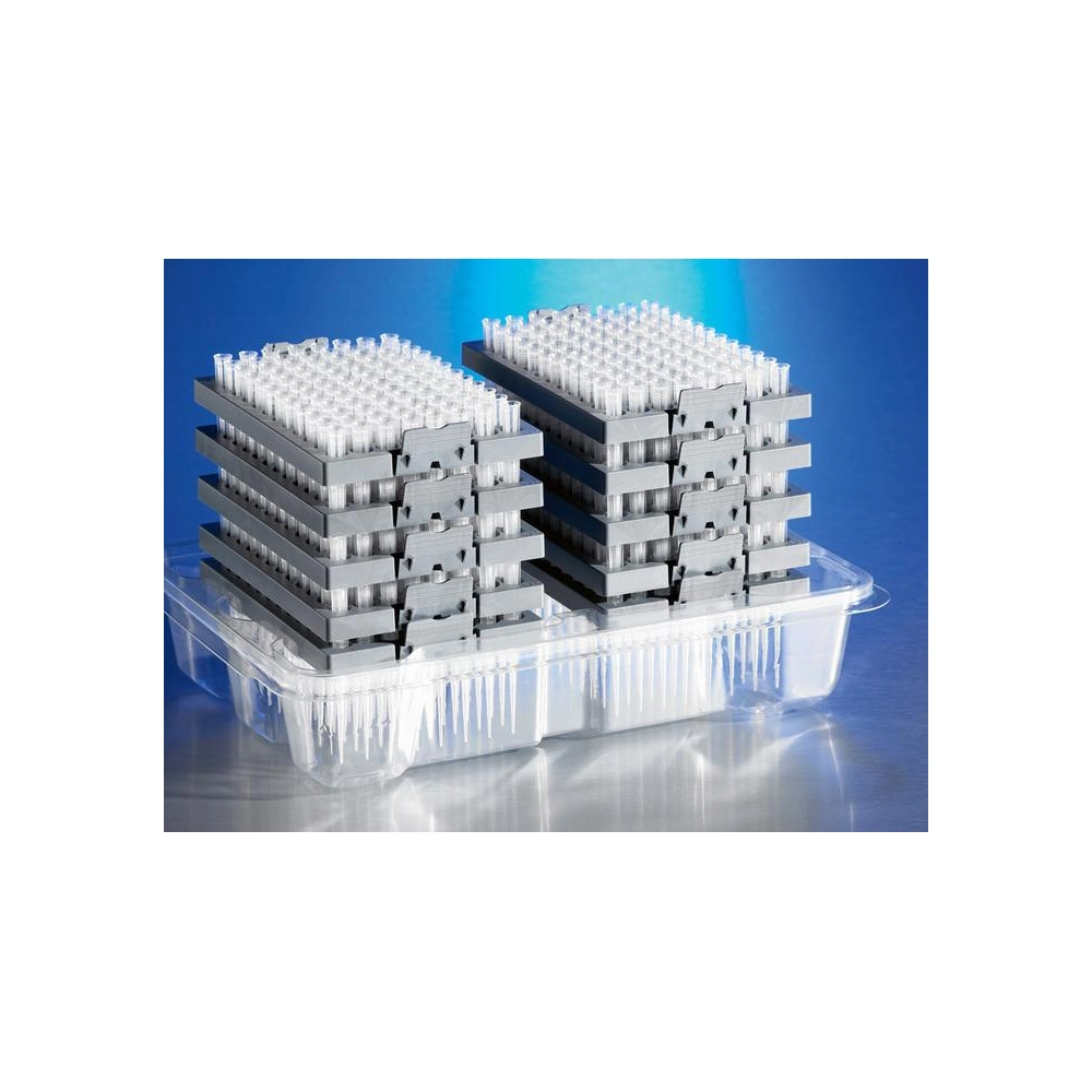 Corning DeckWorks 1-200µL Pipet Tips, Graduated, Reload System, Natural, Non-Sterile, Polypropylene, 96 Tips/Deck, 10 Decks/Pack, 4 Packs/Case.