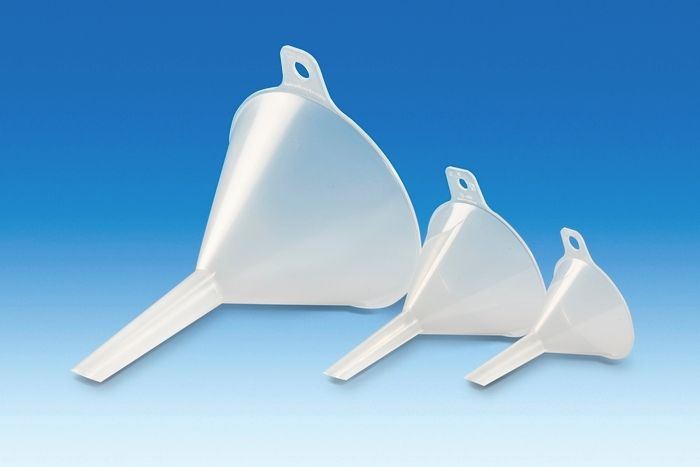 Funnel, PP, dia.40mm, length 65mm, stem dia.4mm, pk 24