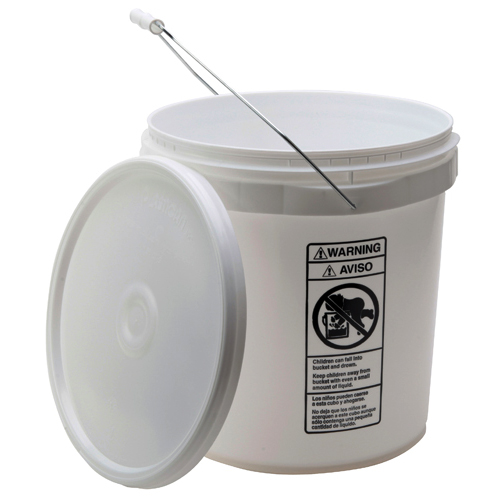 Pail w Cover, HDPE 4gal, 6/CS