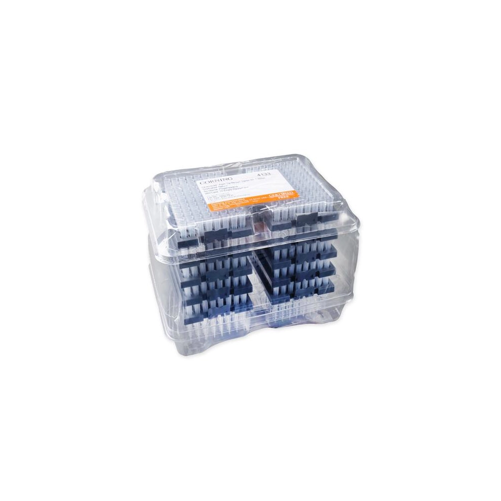 Corning DeckWorks 1-300µL Pipet Tips, Graduated, Reload Starter Kit, Natural, Non-Sterile, Polypropylene, 96 Tips/Deck, 10 Decks/Pack, 960 Tips/Pack, 1 Pack/Case. and 10 Empty Racks/Case.