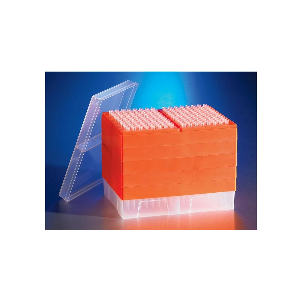 Corning DeckWorks 1-200µL Pipet Tip Station, Graduated, Sterile, Polypropylene, 192 Tips/Layer, 5 Layers/Pack, 5 Packs/Case.