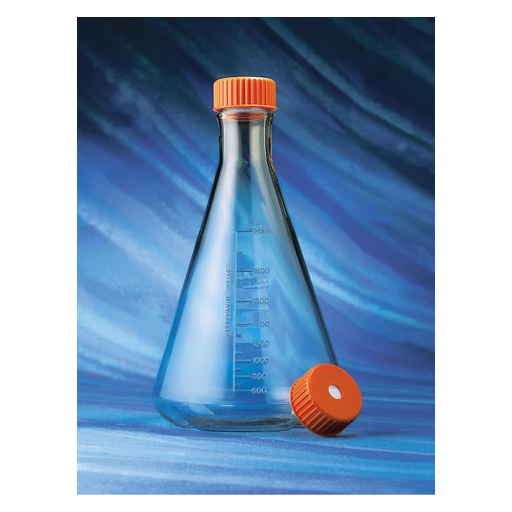 Corning 2L Polycarbonate Baffled Erlenmeyer Shake Flask with Vent Cap,Sterile,1/Bag,6/Case