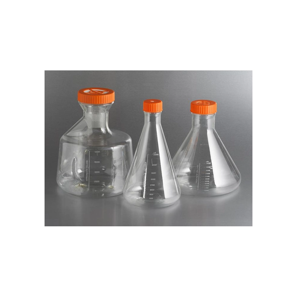 Corning 2L PETG Erlenmeyer Shake Flask, Baffled bottom, 1/Bag, 6/case.
