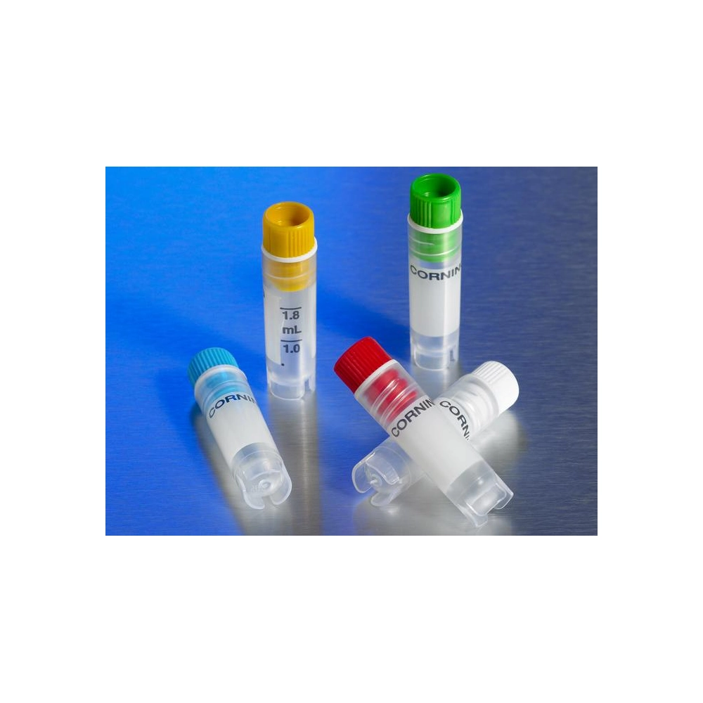 Corning 2mL Assorted Colors Internal Threaded Polypropylene Cryogenic Vial, Self-Standing with Round Bottom