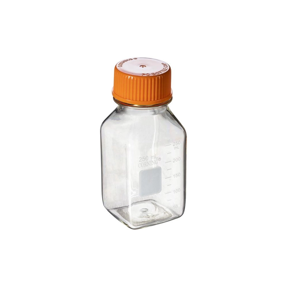 Corning 250mL Square Polycarbonate Storage Bottles with 45mm Caps