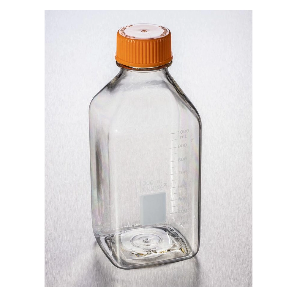 Corning 1L Square Polycarbonate Storage Bottles with 45mm Caps