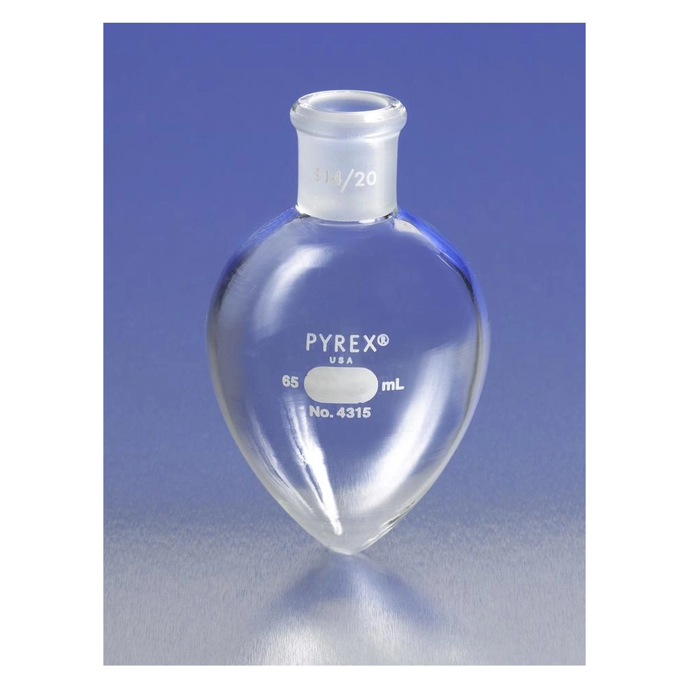 PYREX 50mL Pear-Shaped Boiling Flask, 14/20 Standard Taper Joint