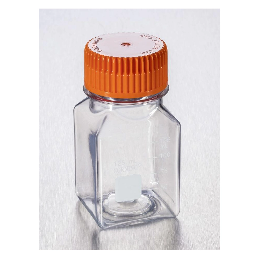 Corning 125mL Square PET Storage Bottles with 45mm Caps