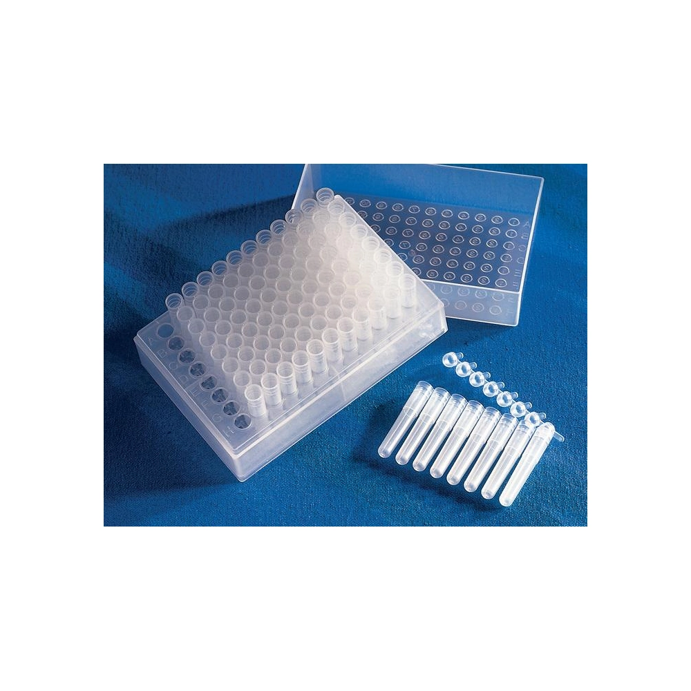 Corning 96 Well Polypropylene Cluster Tubes, Individual Tube format, Non-Sterile, without Rack, 960 Tubes/Bag, 960 Tubes/Case.