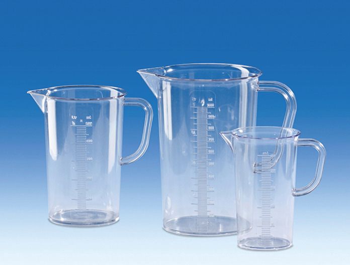 Graduated Pitcher, SAN, molded graduations, 2000mL, pack 6
