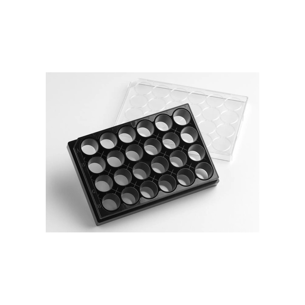 Corning 24 Well Black Clear Square Bottom Plasma Treated Micro-Cavity Plate
