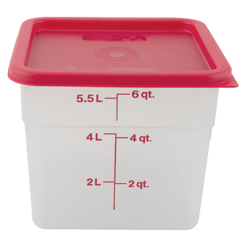 Container Square w Lid, PP 6Qt, 6/CS