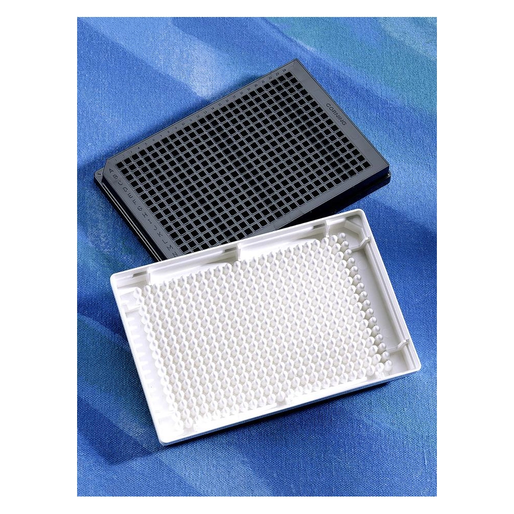 Corning 384 Well Low Volume Black Round Bottom Polystyrene Not Treated Microplate, 10 per Bag, without Lid, Nonsterile