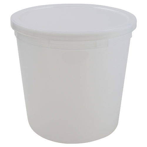 Container w Lid Natural, HDPE 165oz, 25/CS