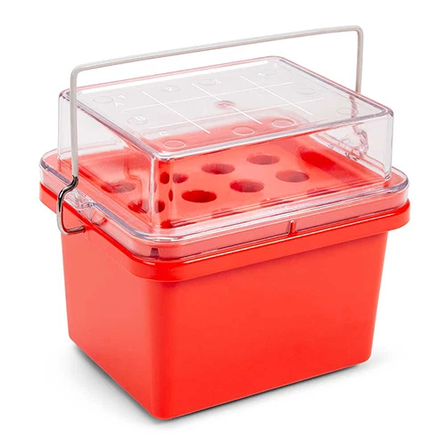 CryoCool Mini Cooler, 0C, 12-Place (3x4) for Blood Collection Tubes, Red