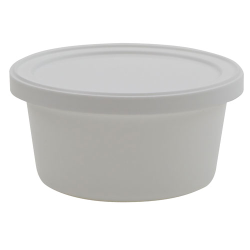 Container w Lid White, HDPE 4oz, 250/CS