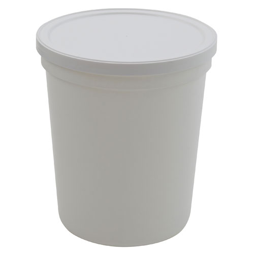 Container w Lid White, PPCO 32oz, 100/CS