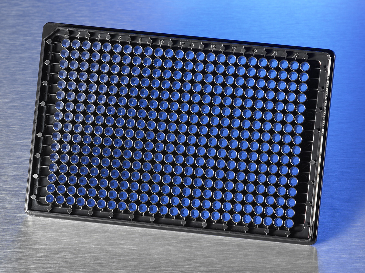 Corning BioCoat Poly-D-Lysine 384 Well Black/Clear Flat Bottom High Content Imaging Glass Bottom Microplate