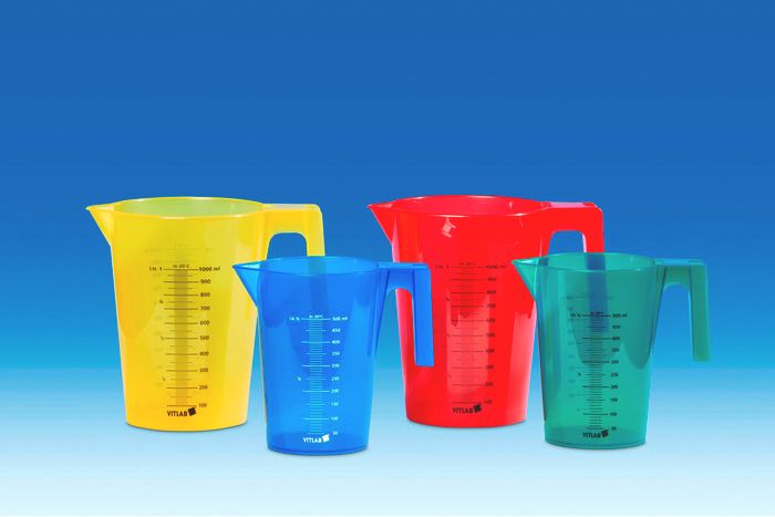 Graduated nesting pitcher, PP, 1000mL, Green, pack of 12