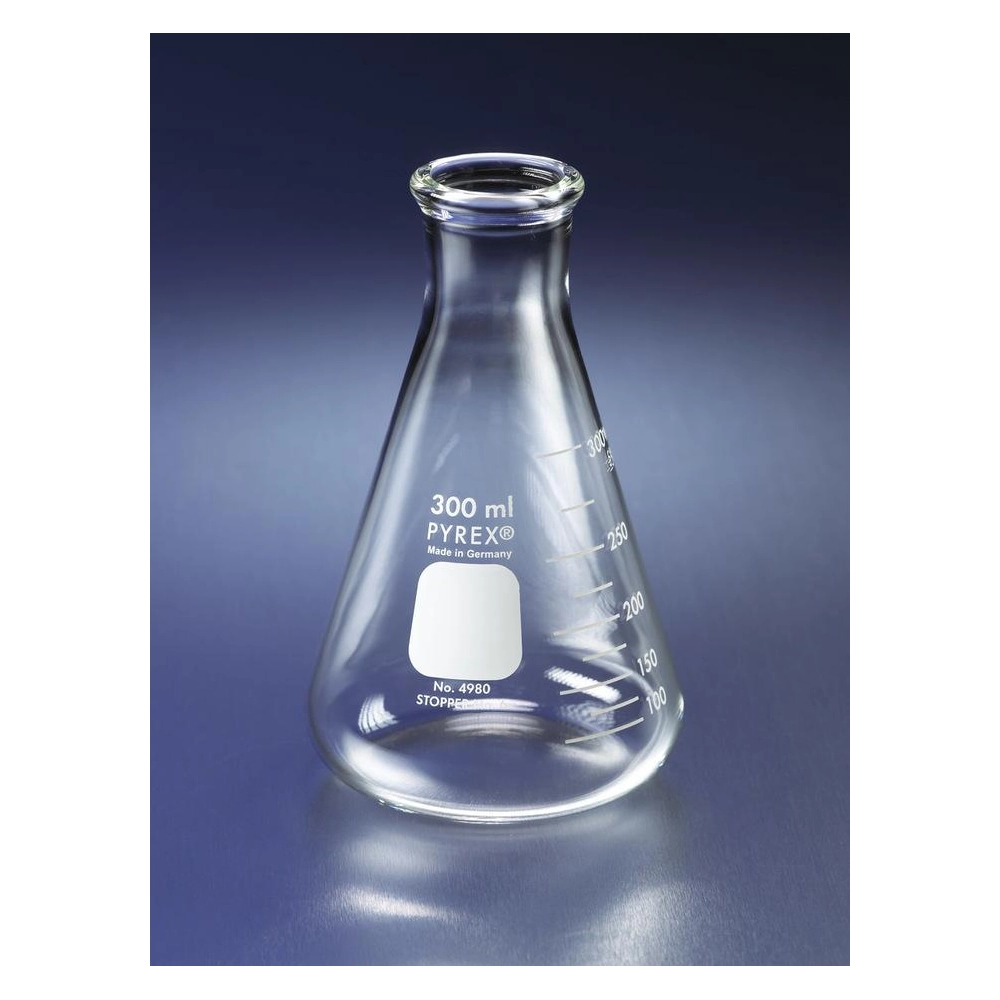 PYREX 4L Narrow Mouth Erlenmeyer Flasks with Heavy Duty Rim