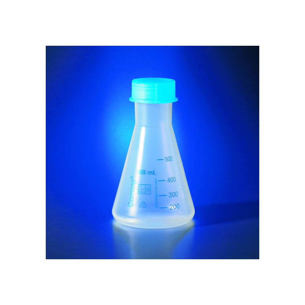 Corning 1L Reusable Plastic Narrow Mouth Erlenmeyer Flask, Polypropylene with GL-52 PP Screw Cap