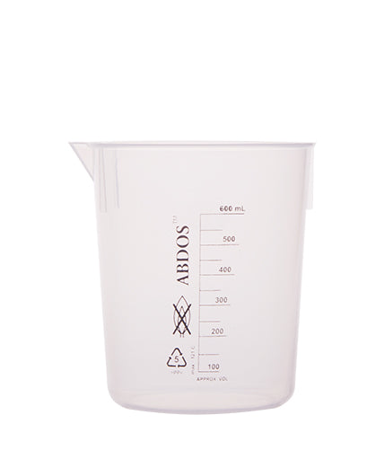 Abdos Printed Plastic Tapered Beakers, Polypropylene (PP) 500 mL, 6/CS