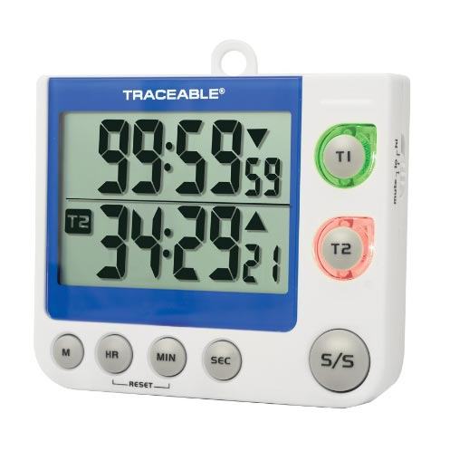 Flashing LED Alert Big-Digit Dual Channel Timer